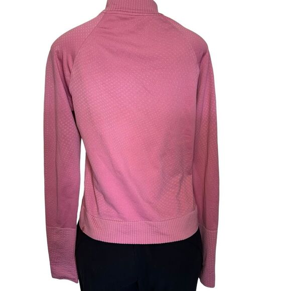 LululemonāRest Less Cropped 1/2 Zip size 10 Grid Warp Pink Blossom - Picture 5 of 10